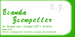 bianka zsengeller business card